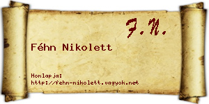 Féhn Nikolett névjegykártya